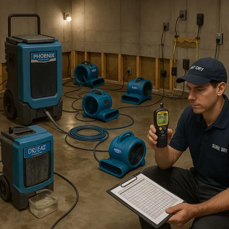 Structural Drying and Dehumidification process in Franklin, KY